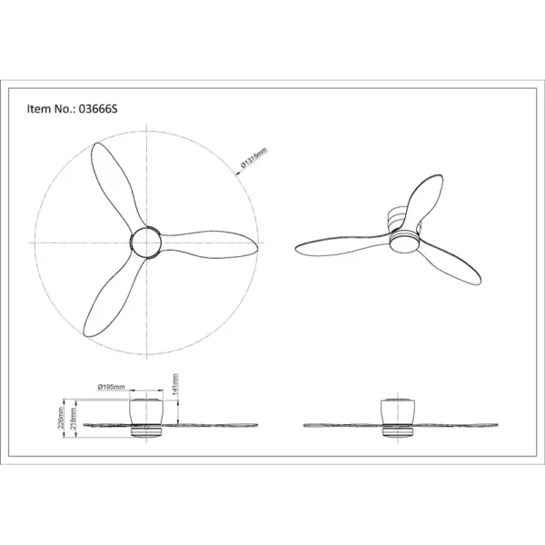 PLAFONSKI VENTILATOR LED ARMANDO 03666S GLOBO LIGHTING - Image 9