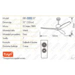 PLAFONSKI VENTILATOR KBS 5209 52″ BK + DARK WOOD - Slika 2