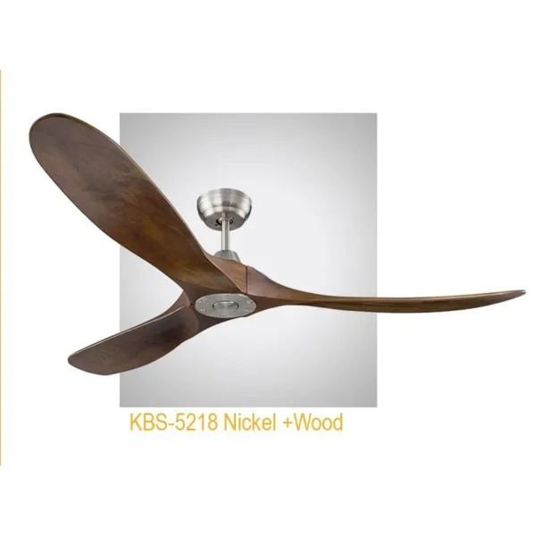 PLAFONSKI VENTILATOR KBS5218 NICKEL+WOOD XENON LIGHT
